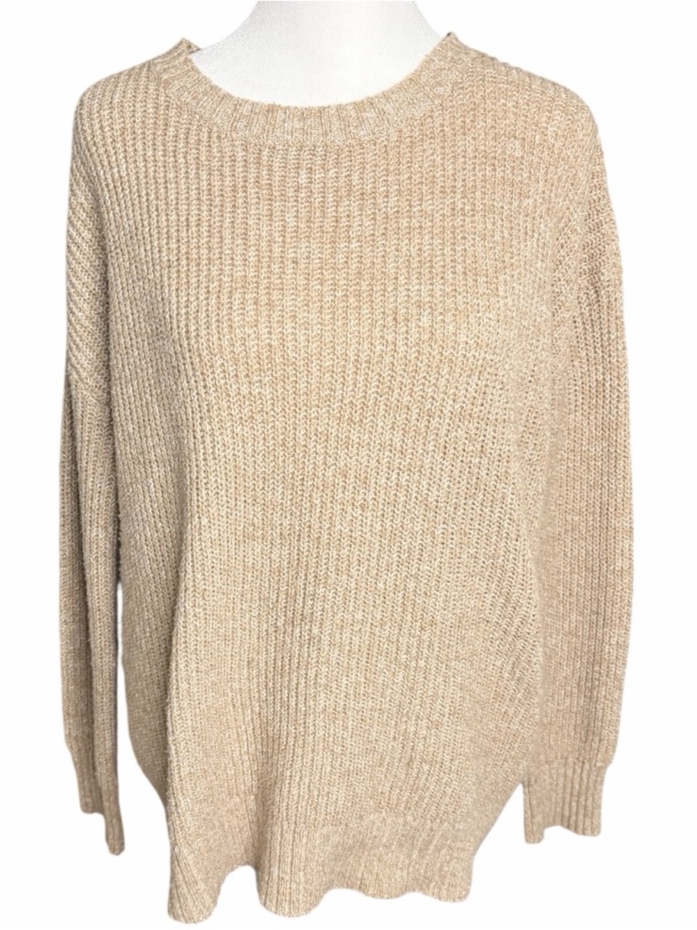 Staccato Neutral Beige Wide Knit Crewneck Sweater